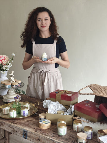 Handmade tallow butter jar from Nana Latta, chosen for fading post-acne marks