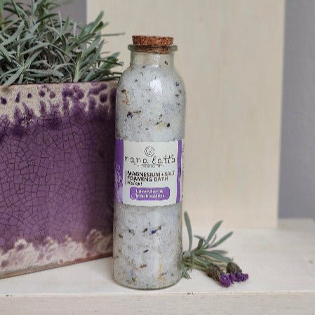 Magnesium + Salt Foaming Bath Relax! with Olive oil - Nana Latta Skincare