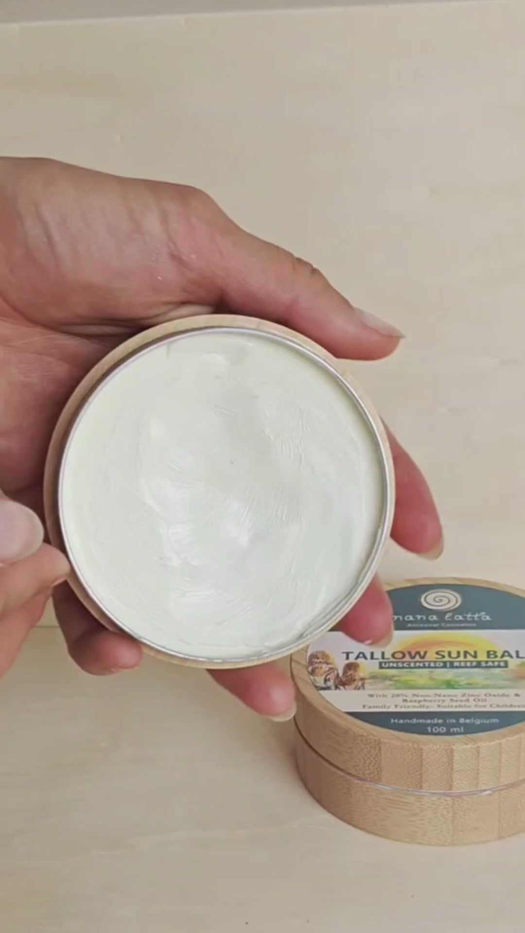 Video demonstrating Tallow Sun Balm  with Zinc Oxide 