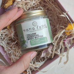 Tallow Essential Body Butter Refresh! - Peppermint, Sweet Orange & Lemongrass - Nana Latta Skincare