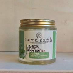 Tallow Essential Body Butter Refresh! - Peppermint, Sweet Orange & Lemongrass - Nana Latta Skincare